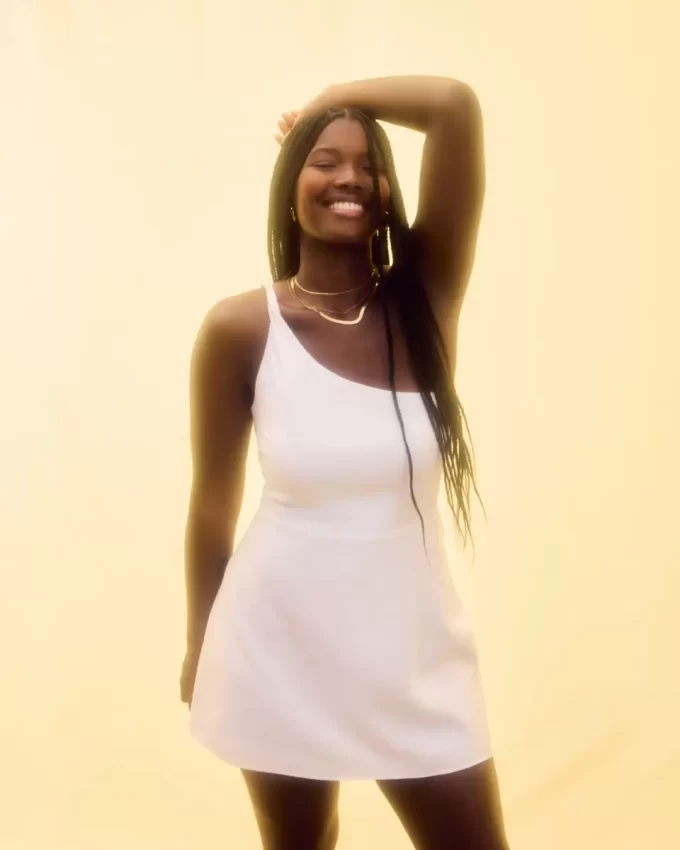 Asymetryczna mini sukienka z mieszanki lnu