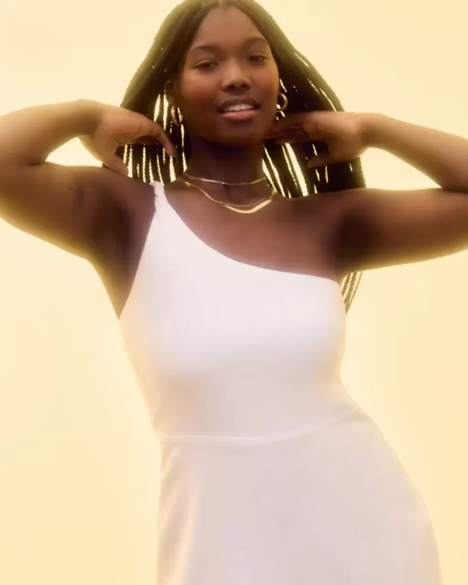 Asymetryczna mini sukienka z mieszanki lnu