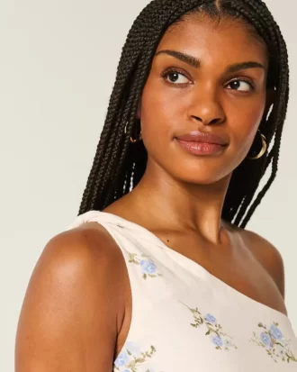 Asymetryczna mini sukienka z mieszanki lnu