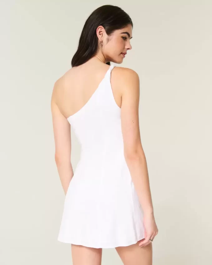 Asymetryczna mini sukienka z mieszanki lnu