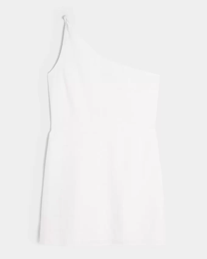 Asymetryczna mini sukienka z mieszanki lnu