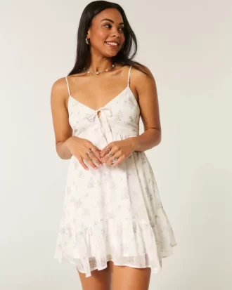 Asymetryczna sukienka mini z szyfonu