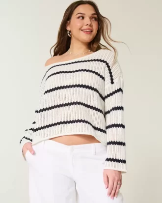 Łatwy sweter w stylu szydełkowym