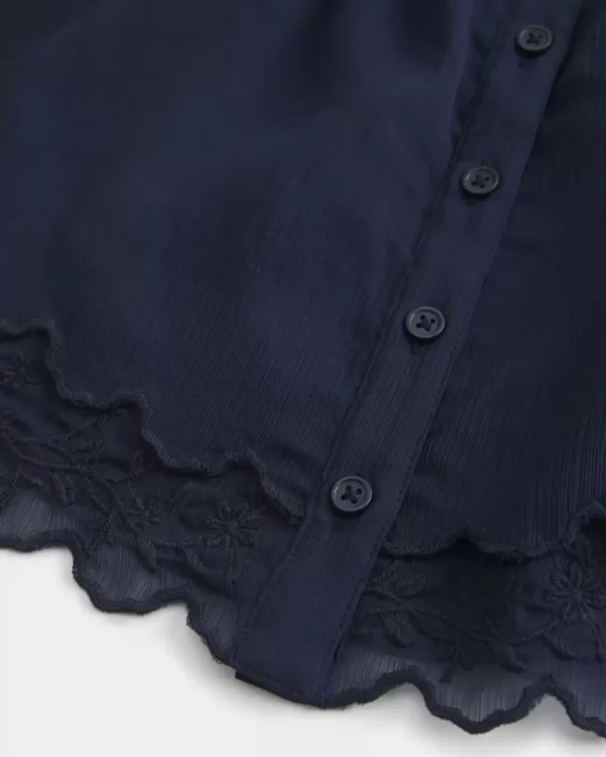 Łatwy w noszeniu top z szyfonu typu babydoll Łatwy w noszeniu top z szyfonu typu babydoll