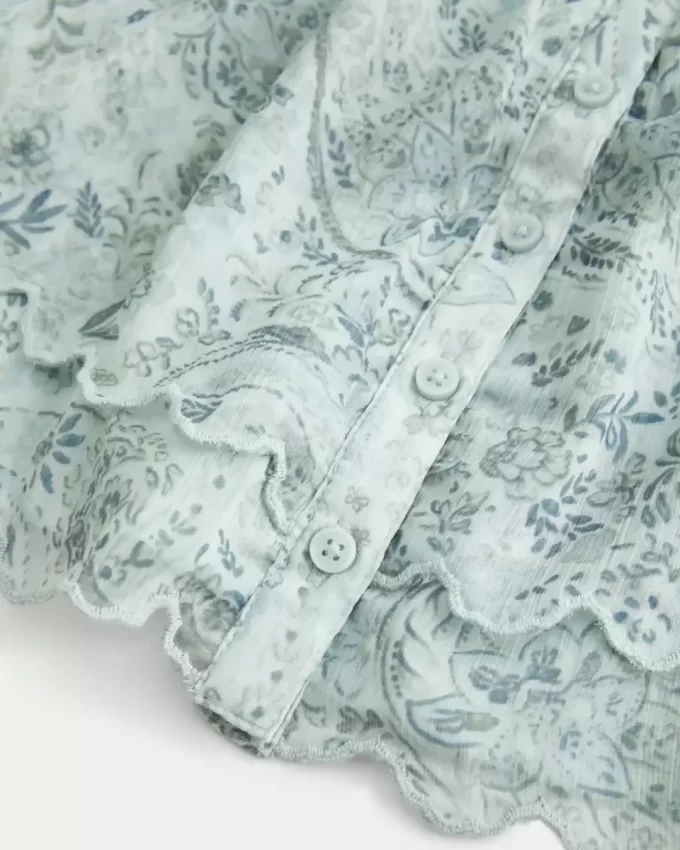 Łatwy w noszeniu top z szyfonu typu babydoll