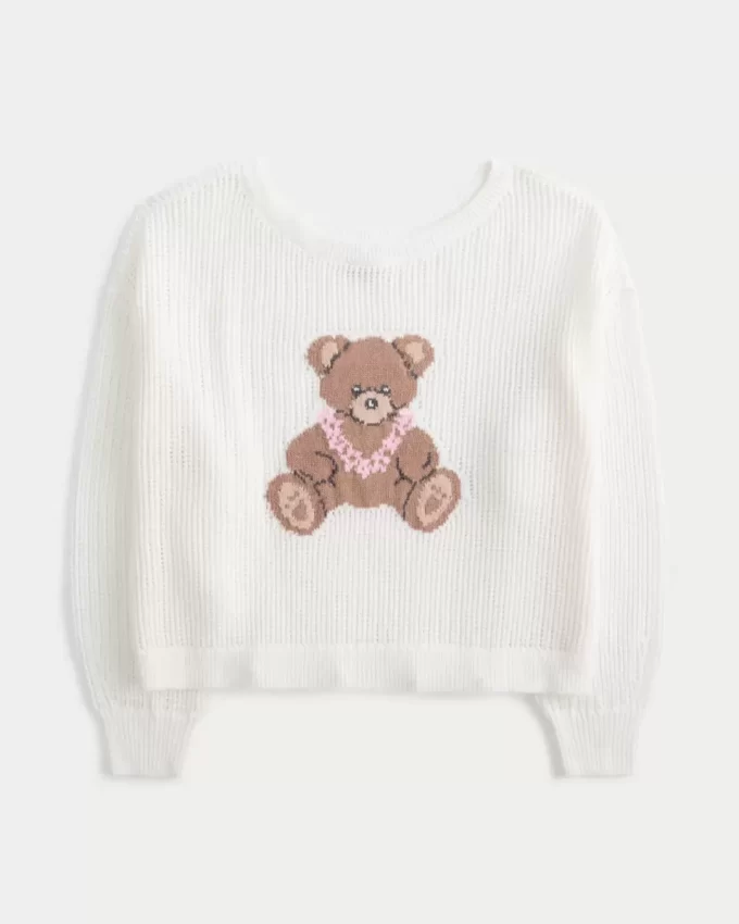 Łatwy w szyciu, luźny sweter z grafiką Łatwy w szyciu, luźny sweter z grafiką