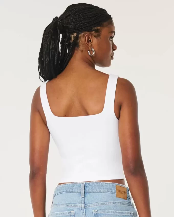 Bezszwowy top z kwadratowym dekoltem