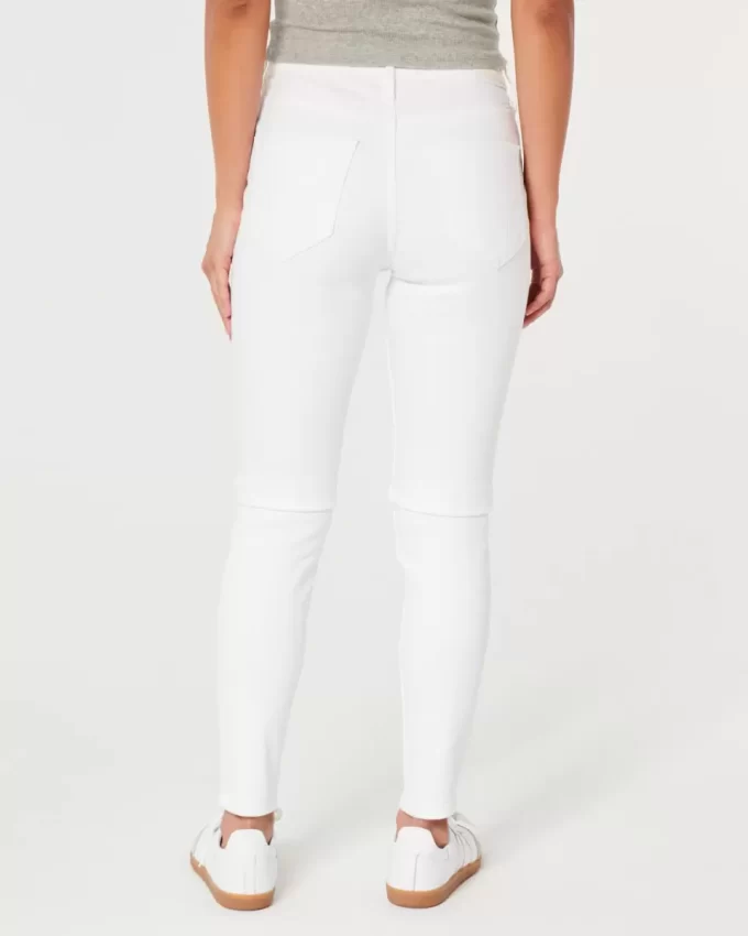 Białe, bardzo obcisłe dżinsy z wysokim stanem Białe, bardzo obcisłe dżinsy z wysokim stanem