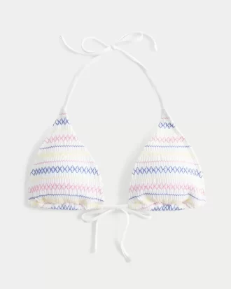 Biustonosz bikini typu halter z marszczeniami i trójkątem