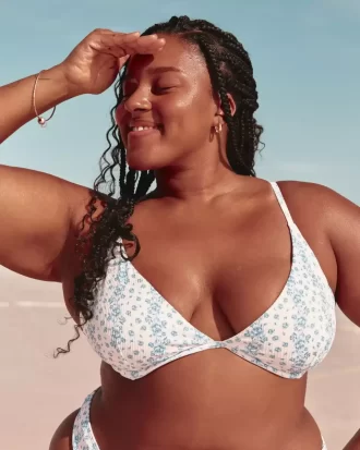 Biustonosz bikini z fiszbinami i głębokim dekoltem