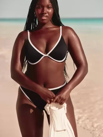 Biustonosz bikini z fiszbinami i głębokim dekoltem