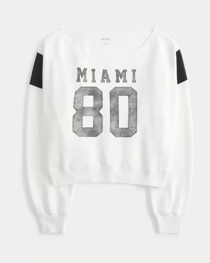 Bluza Miami z grafiką i odkrytymi ramionami