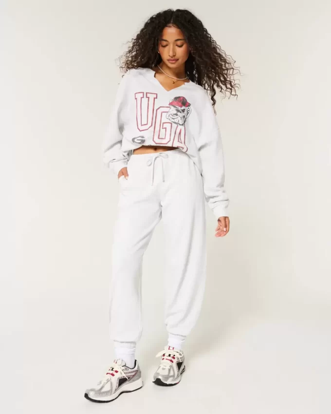 Bluza UGA Dawgs z grafiką i wycięciem pod szyją w dużym rozmiarze