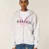 Bluza z kapturem Boxy Hawaii Graphic Zip-Up
