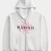 Bluza z kapturem Boxy Hawaii Graphic Zip-Up