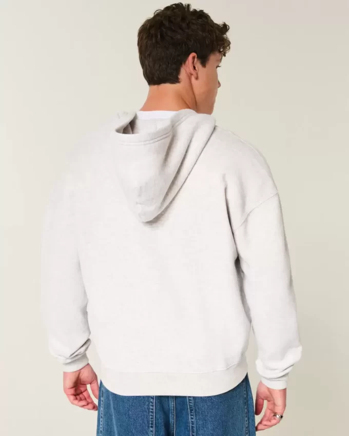 Bluza z kapturem Boxy Providence Rhode Island Graphic z zamkiem błyskawicznym