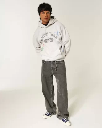 Bluza z kapturem Boxy Senior Year 2026 z grafiką