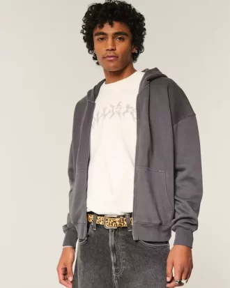 Bluza z kapturem Boxy Zip-Up