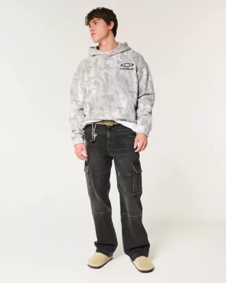 Bluza z kapturem Chevrolet z nadrukiem Boxy Camo