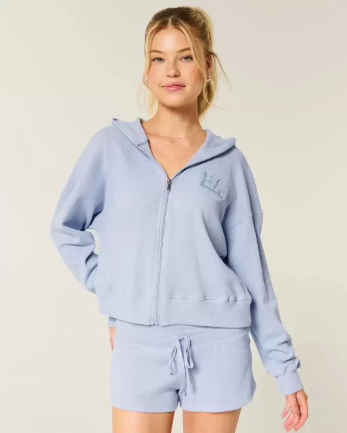 Bluza z kapturem Gilly Hicks Zip-Up Waffle Bluza z kapturem Gilly Hicks Zip-Up Waffle