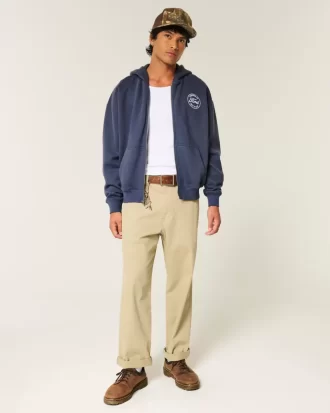 Bluza z kapturem i zamkiem błyskawicznym Boxy Ford Graphic