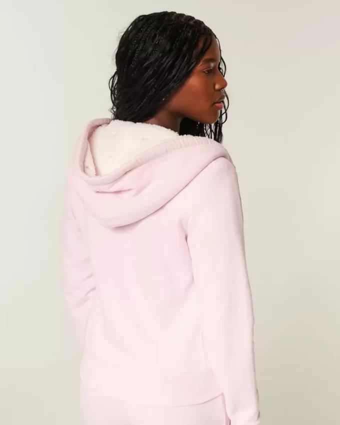 Bluza z kapturem i zamkiem błyskawicznym Hollister x Crocs Sherpa-Lined Bluza z kapturem i zamkiem błyskawicznym Hollister x Crocs Sherpa-Lined