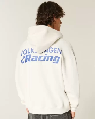 Bluza z kapturem i zamkiem błyskawicznym w stylu Boxy Volkswagen Racing Graphic