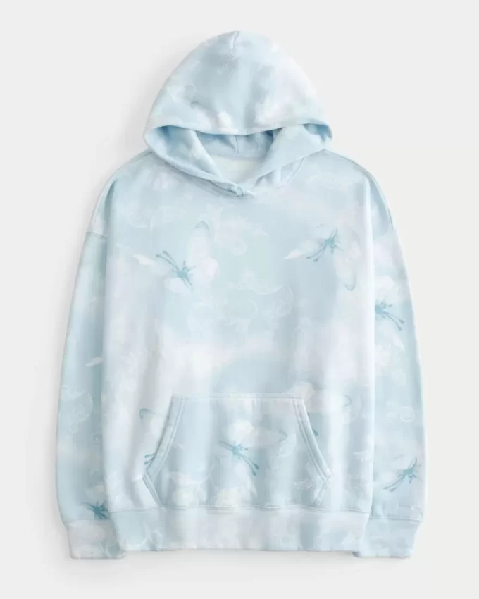 Bluza z kapturem w dużym wzorze