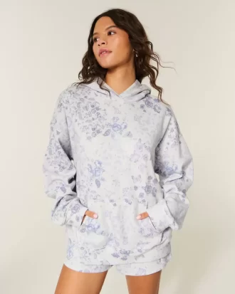 Bluza z kapturem w dużym wzorze