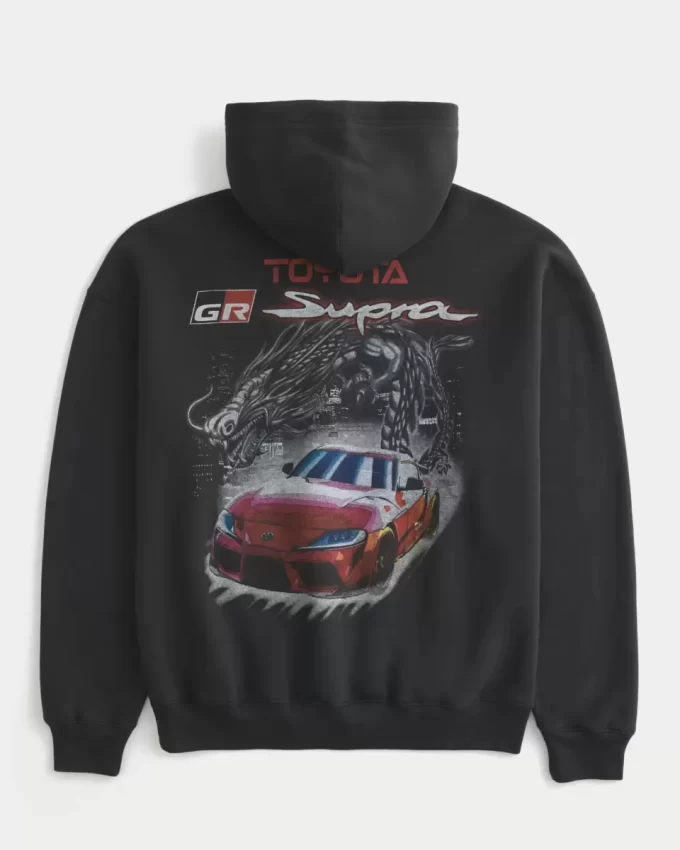 Bluza z kapturem z grafiką Boxy Toyota Supra