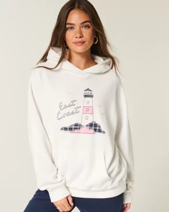 Bluza z kapturem z grafiką East Coast w dużym rozmiarze