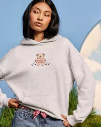 Bluza z kapturem z nadrukiem misia