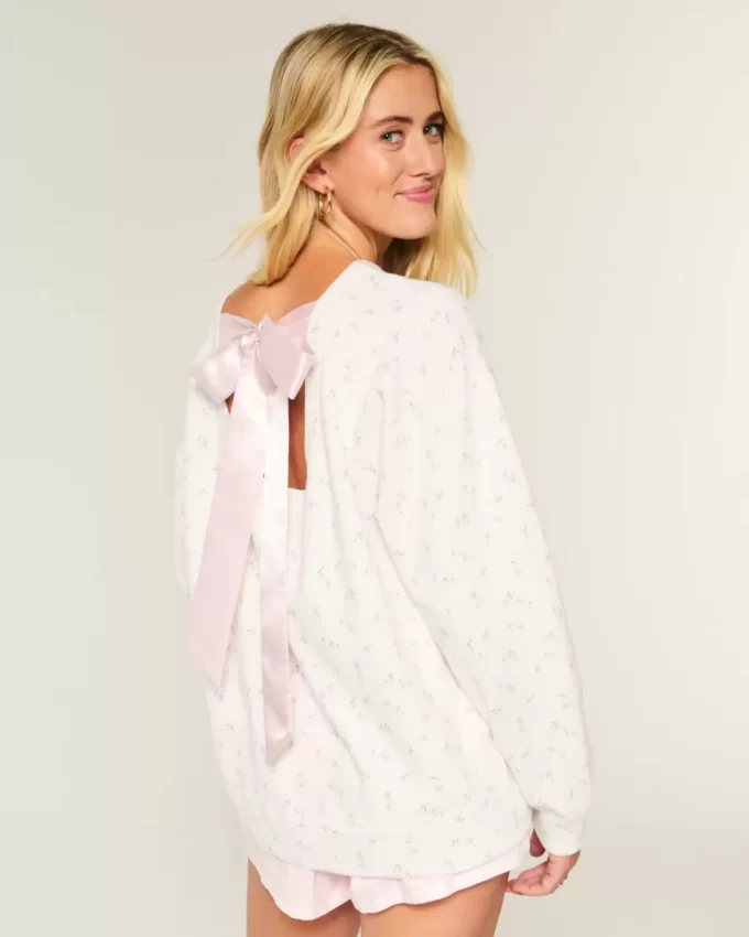 Bluza z kokardą z tyłu w dużym rozmiarze