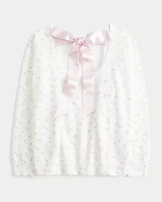 Bluza z kokardą z tyłu w dużym rozmiarze