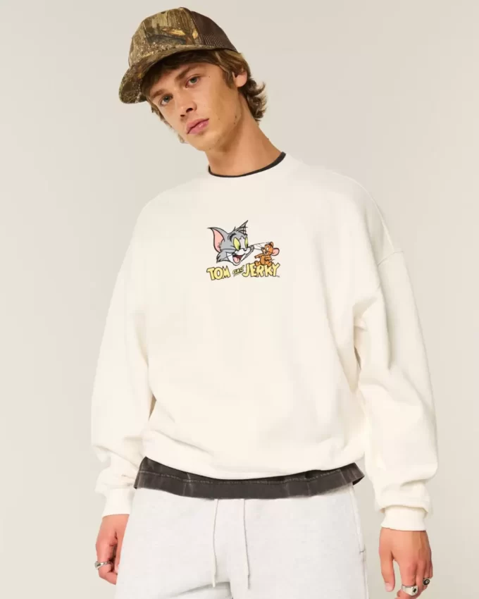 Bluza z nadrukiem Baggy Cinch Tom i Jerry