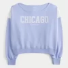 Bluza z nadrukiem Chicago z odkrytymi ramionami