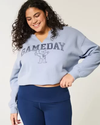 Bluza z nadrukiem Gameday Oversized z wycięciem pod szyją