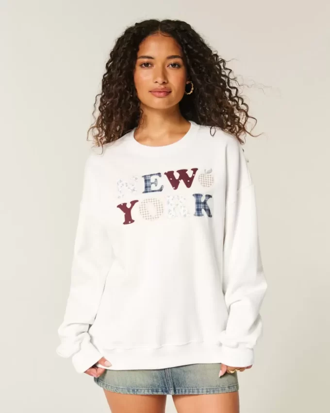 Bluza z nadrukiem New York w dużym rozmiarze