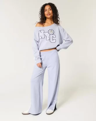 Bluza z nadrukiem NYC Easy Off-the-Shoulder
