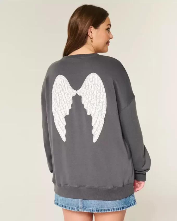 Bluza z nadrukiem „Oversized Angel Wings” Bluza z nadrukiem „Oversized Angel Wings”