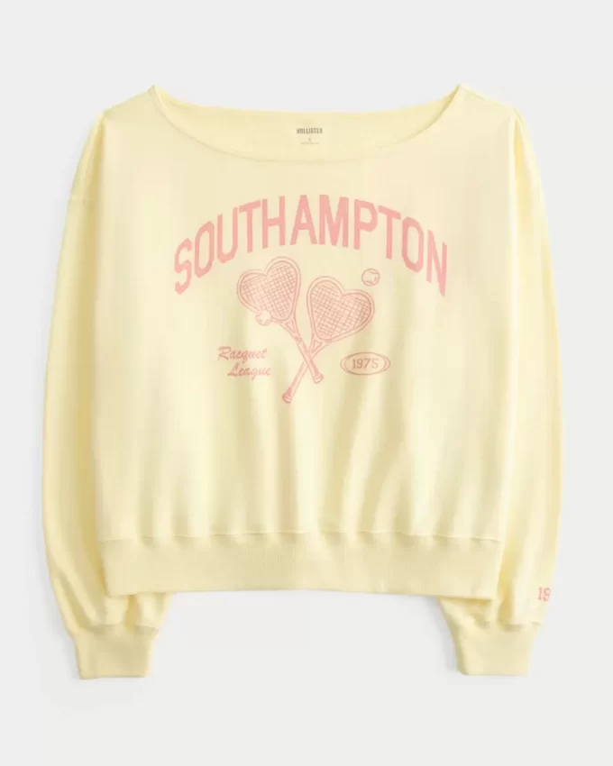 Bluza z nadrukiem Southampton z odkrytymi ramionami Bluza z nadrukiem Southampton z odkrytymi ramionami
