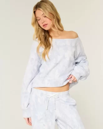 Bluza z odkrytymi ramionami w kamuflażu