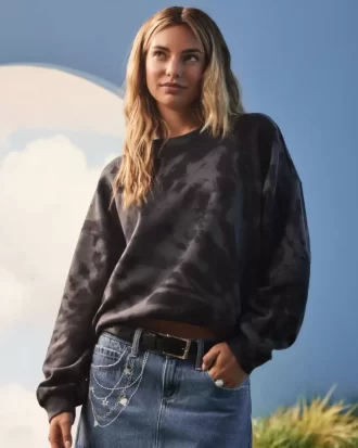 Bluza z okrągłym dekoltem i łatwym do barwienia wzorem tie-dye