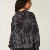 Bluza z okrągłym dekoltem i łatwym do barwienia wzorem tie-dye Bluza z okrągłym dekoltem i łatwym do barwienia wzorem tie-dye