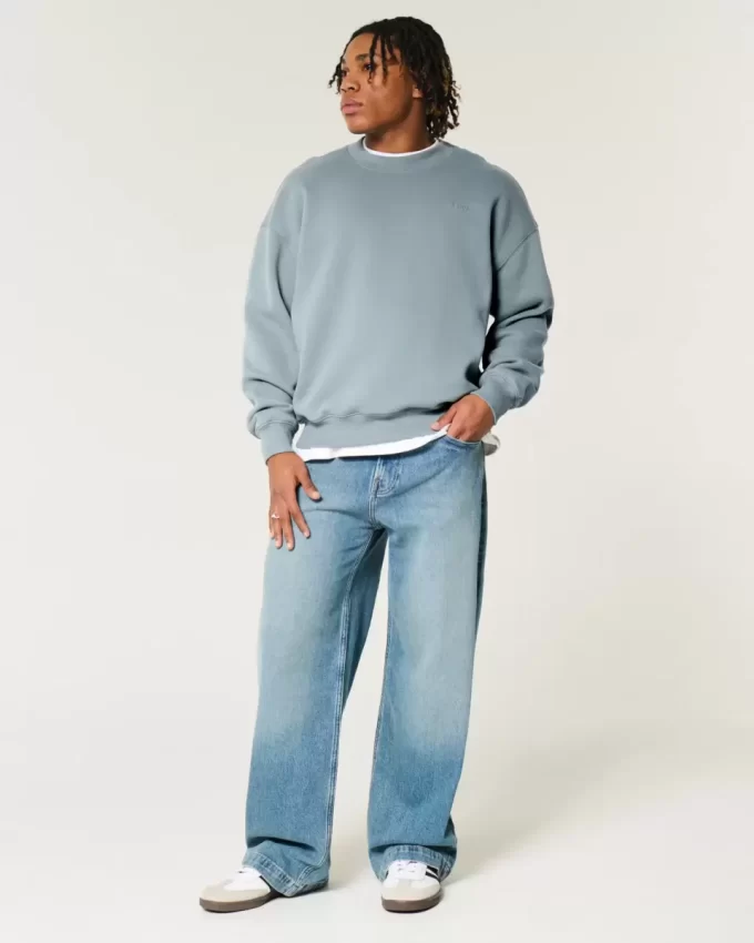 Bluza z okrągłym dekoltem i logo Boxy Bluza z okrągłym dekoltem i logo Boxy