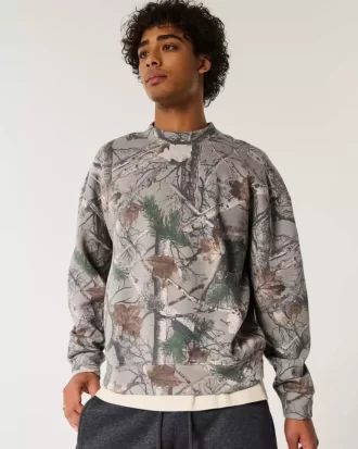 Bluza z okrągłym dekoltem i logo Boxy Camo