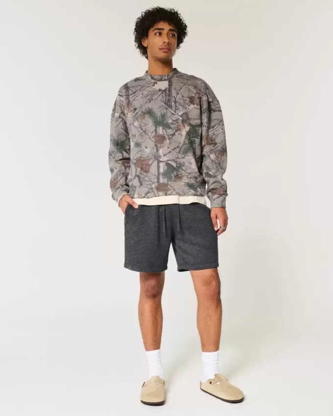 Bluza z okrągłym dekoltem i logo Boxy Camo Bluza z okrągłym dekoltem i logo Boxy Camo