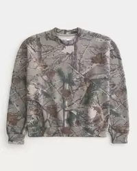 Bluza z okrągłym dekoltem i logo Boxy Camo Bluza z okrągłym dekoltem i logo Boxy Camo