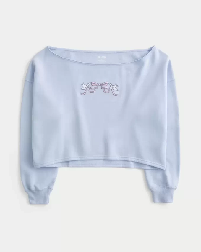 Bluza z podwójnym odkrytym ramieniem i grafiką Easy Graphic