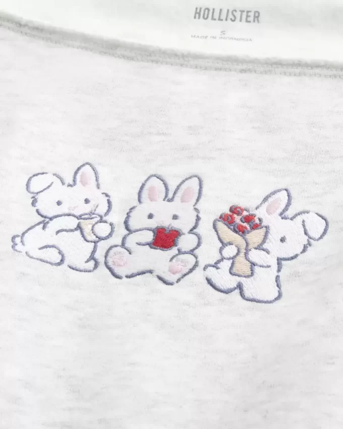 Bluza z podwójnym odkrytym ramieniem i grafiką Easy Graphic